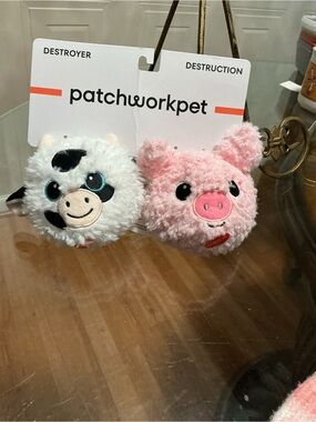 Brand New Patchwork~  Set Of 2  Sheep’s   Ball Belly ’ ~ Squeaky Dog Toy